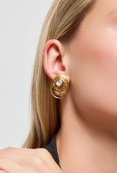 Wholesaler Rouge Bonbons - Oval stainless steel earrings