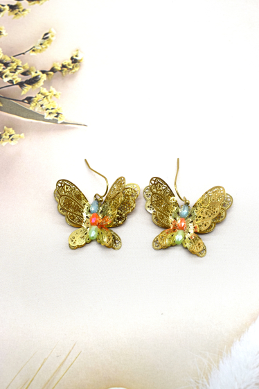 Wholesaler Rouge Bonbons - Stainless steel butterfly earrings