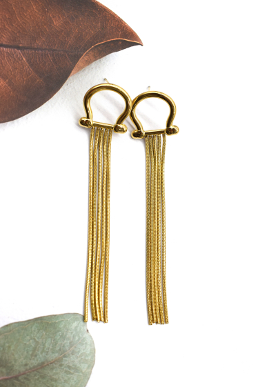 Wholesaler Rouge Bonbons - Stainless steel chain dangle earrings