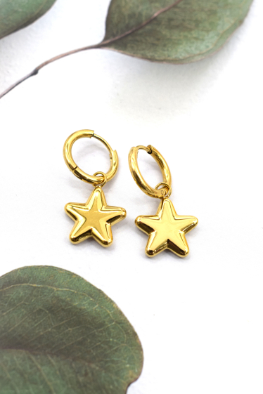 Wholesaler Rouge Bonbons - Stainless steel star drop earrings