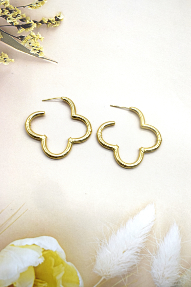 Wholesaler Rouge Bonbons - Stainless steel clover earrings