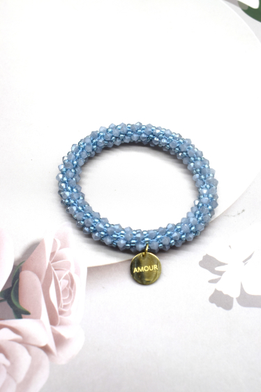 Wholesaler Rouge Bonbons - LOVE elastic bracelet in stainless steel