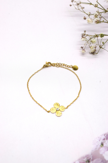 Wholesaler Rouge Bonbons - Stainless steel flower bracelet