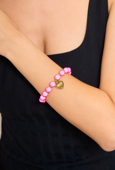 Grossiste Rouge Bonbons - Bracelet perle en acier inoxydable