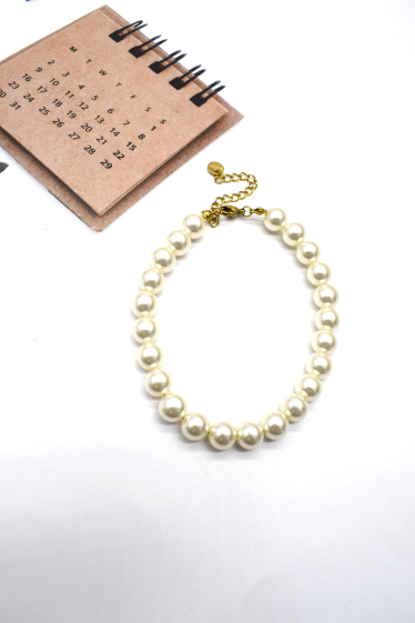 Grossiste Rouge Bonbons - Bracelet perle en acier inoxydable