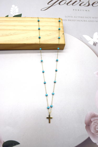 Wholesaler Rouge Bonbons - STAINLESS STEEL CROSS NECKLACE