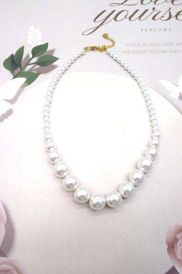 Wholesaler Rouge Bonbons - Stainless steel and pearl necklace