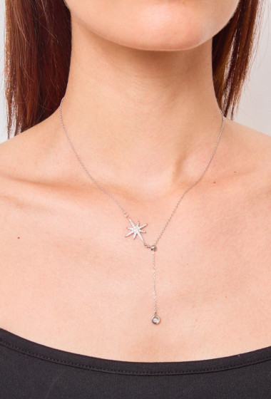 Wholesaler Rouge Bonbons - STAINLESS STEEL STRASS STAR NECKLACE