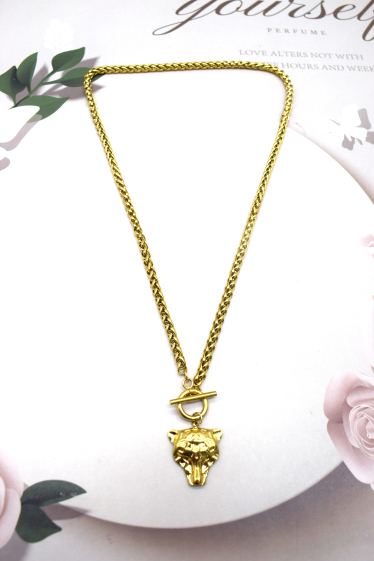 Wholesaler Rouge Bonbons - Stainless steel leopard necklace