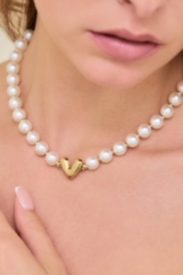 Großhändler Rouge Bonbons - Perlenkette aus Edelstahl