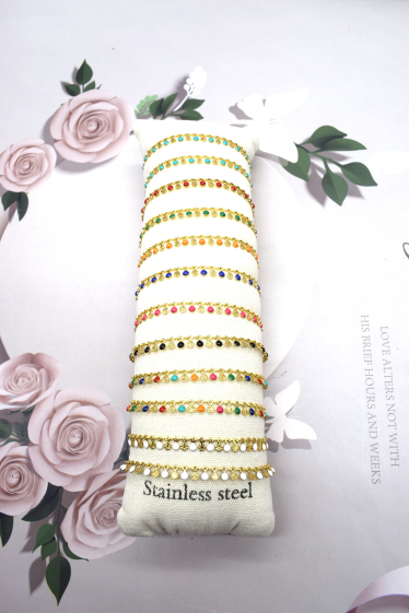 Wholesaler Rouge Bonbons - Set of 12 stainless steel bracelets