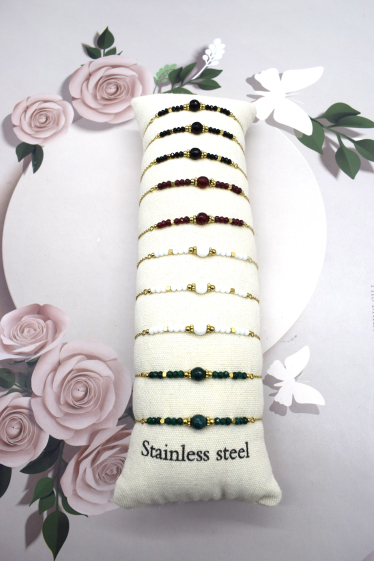 Grossiste Rouge Bonbons - Lot de bracelet en acier inoxydable