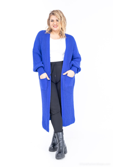Wholesaler RZ Fashion - Long  cardigan with puff sleeves