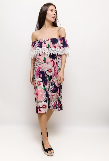 Wholesaler RZ Fashion - Dress with printed flowers