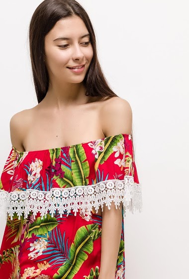 Wholesaler RZ Fashion - Dress with printed flowers