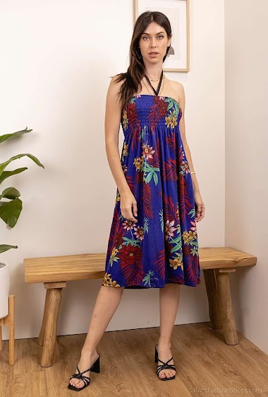 Wholesaler RZ Fashion - Strapless dress with flower print.