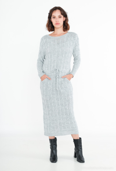 Grossiste RZ Fashion - Robe long en maille torsadée