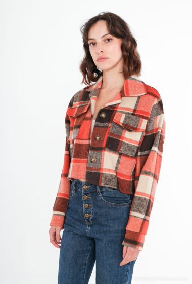 Wholesaler RZ Fashion - Cropped checkered overshirt