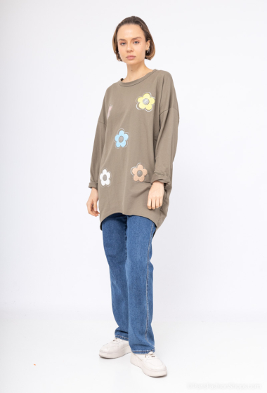 Großhändler RZ Fashion - Blumen-Sweatshirt