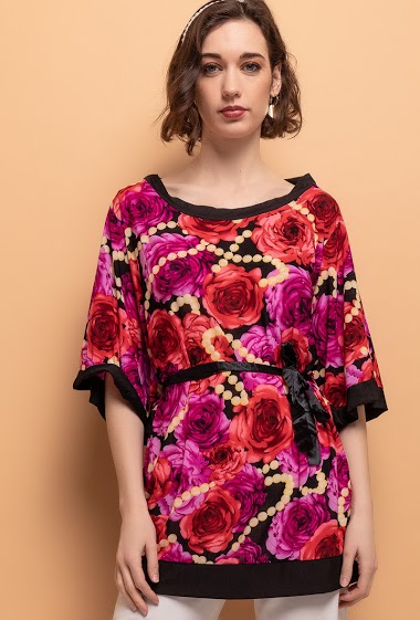 Tunic with printed flowers