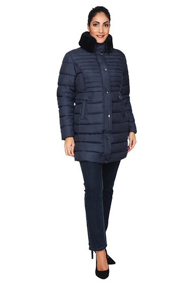 Wholesaler S'QUISE - MID-LENGTH JACKET . COLLAR, REMOVABLE SYNTHETIC FUR