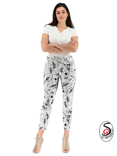 Wholesaler S'QUISE - PRINTED 7/8 TROUSERS