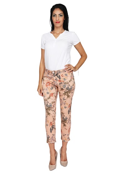 Wholesaler S'QUISE - 7/8th trousers with floral print