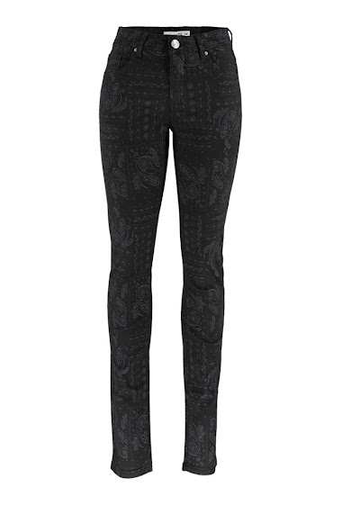 Wholesaler S'QUISE - Slim fit printed canvas trousers