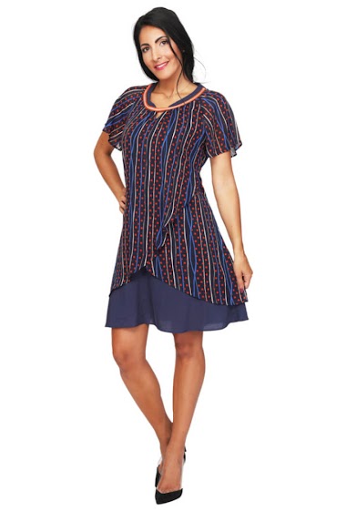 Mayorista S'QUISE - Navy dress with red dot