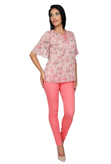 Wholesaler S'QUISE - Floral pink top