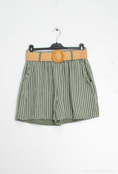 Wholesaler S3C - Striped shorts with belt