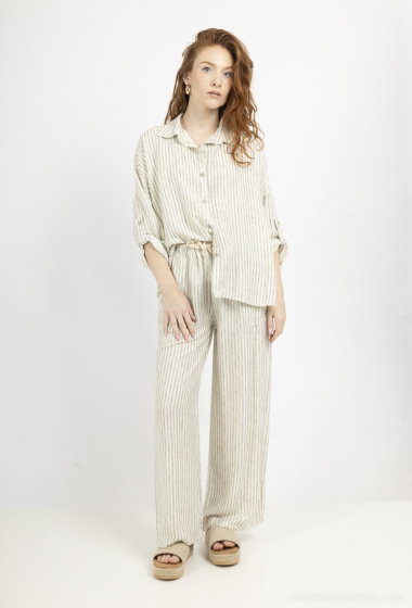 Wholesaler Saison du vent - Striped shirt and pants set
