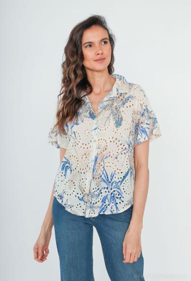 Wholesaler Saison du vent - Short-sleeved embroidered and printed shirt