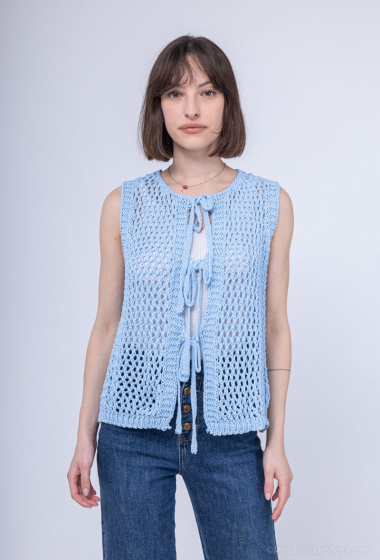 Wholesaler Saison du vent - Sleeveless mesh lace-up vest