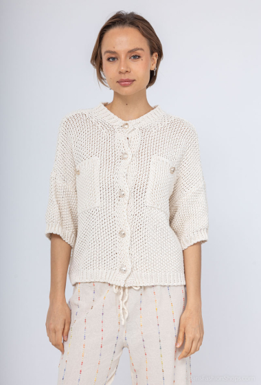Wholesaler Saison du vent - Short sleeve buttoned knit cardigan