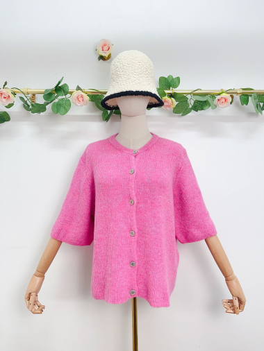 Wholesaler Saison du vent - Short sleeve buttoned knitted cardigan
