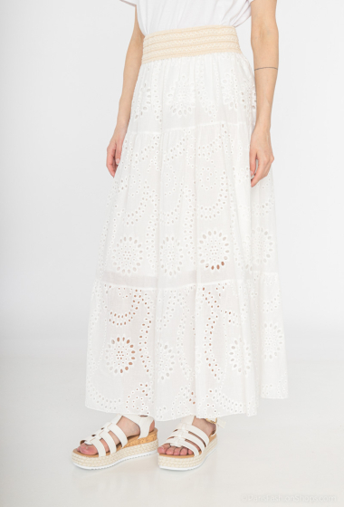 Wholesaler Saison du vent - Long white embroidered skirt