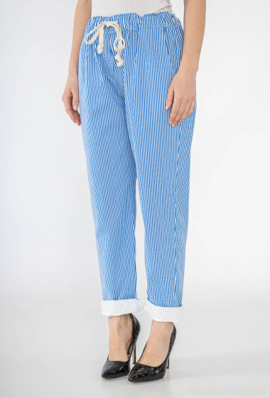Wholesaler Saison du vent - Striped pants with lace bottom