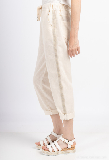 Wholesaler Saison du vent - Linen pants with side stripes