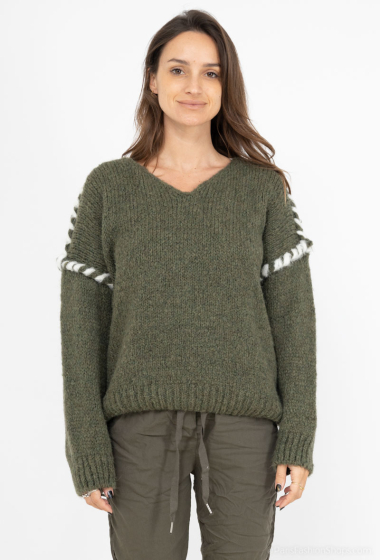 Wholesaler Saison du vent - Shoulder embroidery thread sweater