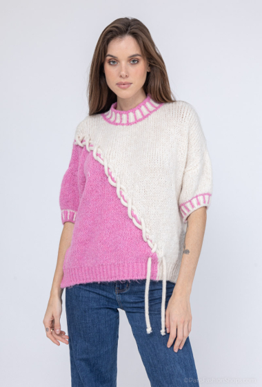 Wholesaler Saison du vent - Bi-color short sleeve sweater