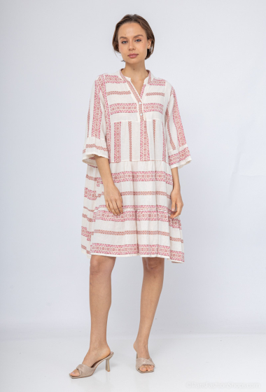 Wholesaler Saison du vent - Short buttoned dress with a little lurex