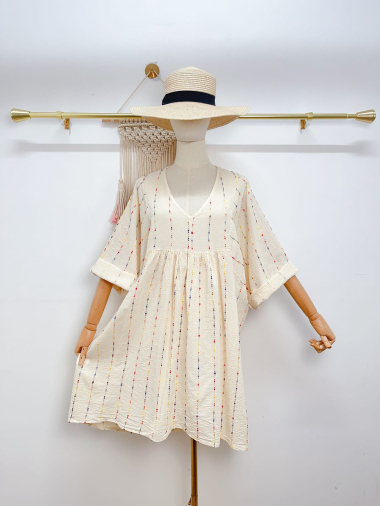Wholesaler Saison du vent - Short dress with embroidered details