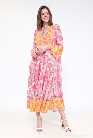 Wholesaler Saison du vent - Long buttoned dress with print