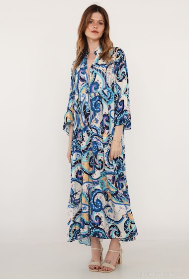 Wholesaler Saison du vent - Long buttoned dress with print