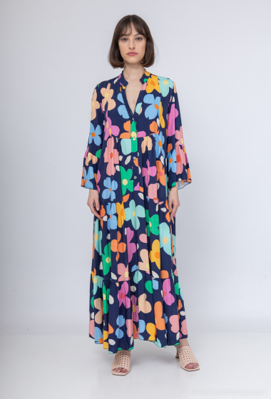 Wholesaler Saison du vent - Long printed buttoned dress