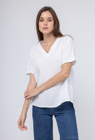 Wholesaler Saison du vent - Plain cotton gauze T-shirt