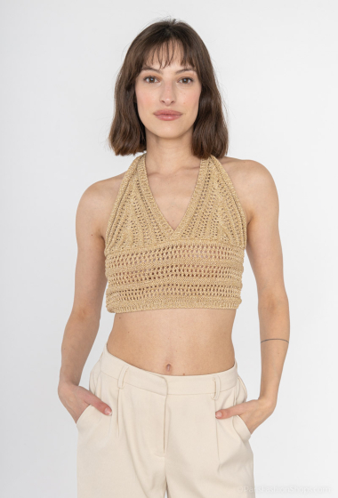 Wholesaler Saison du vent - Gold thread knit top