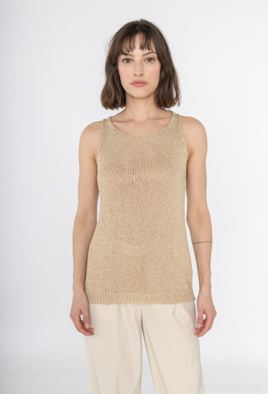 Wholesaler Saison du vent - Gold thread knit top