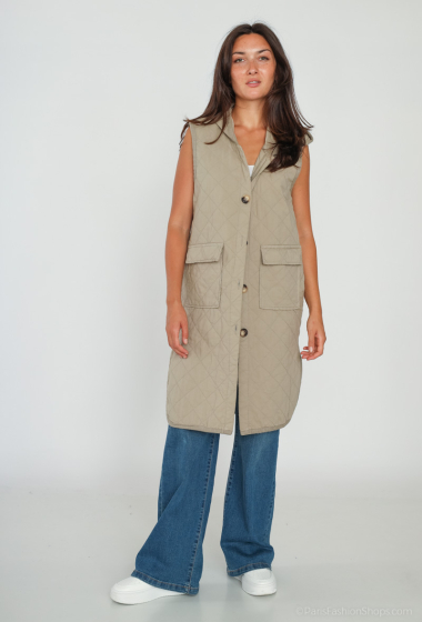 Wholesaler Saison du vent - Long sleeveless jacket with button